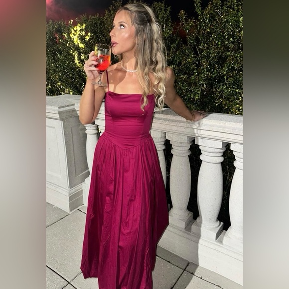 Elegant Raspberry Bubble Dress - Picture 2 of 4